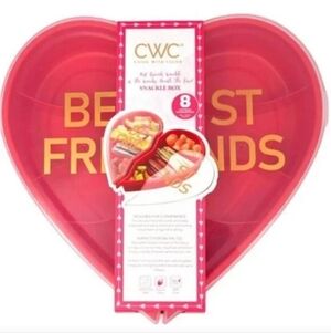 New CWC Cook With Color Valentine's Day Best Friends Heart Snackle Box